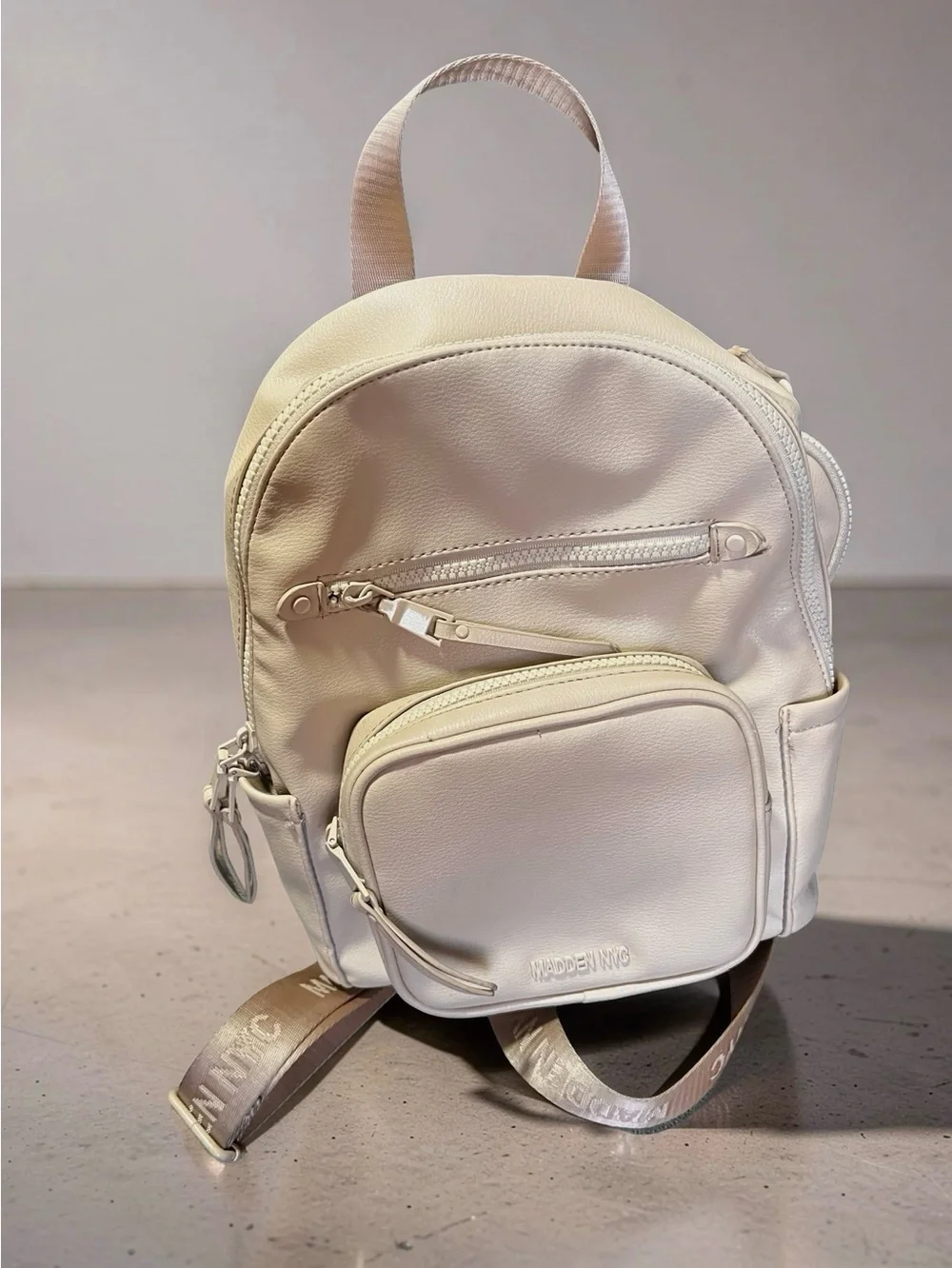 Cream Color Madden NYC Backpack Purse